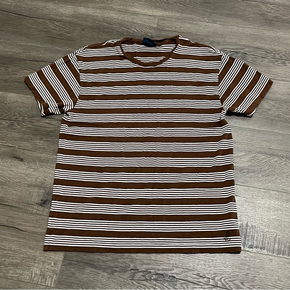 vintage 90’s/early 2000’s Ralph Lauren brown and white striped t-shirt